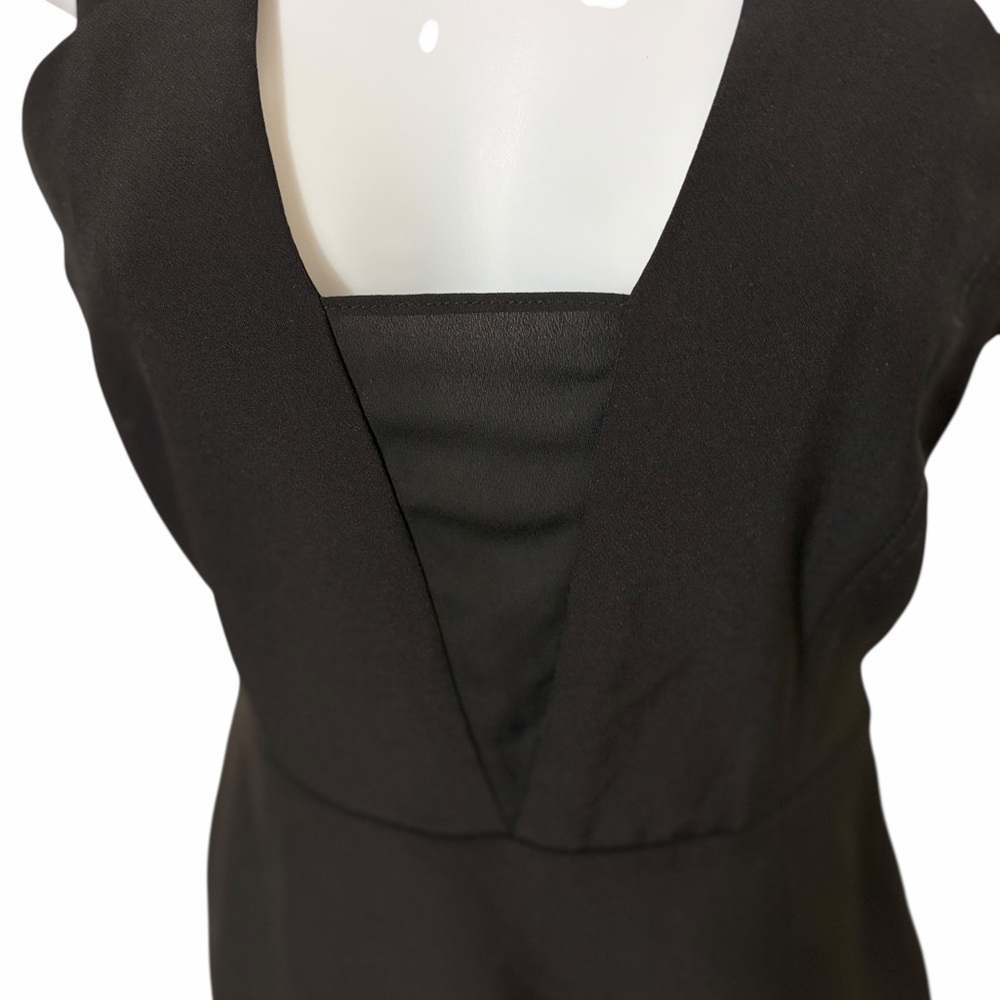 GB Black Plunge Deep V Mesh Mini Dress  Bodycon Cocktail Size S Cocktail Party - Picture 6 of 8